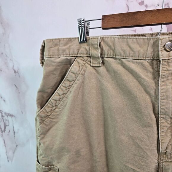 Carhartt Pants Mens 40 X 30 Khaki Tan Canvas Straight Chino Relaxed Fit - Picture 2 of 11